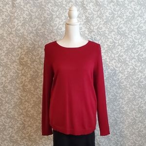 Cable & Gauge Deep Red Knit Sweater